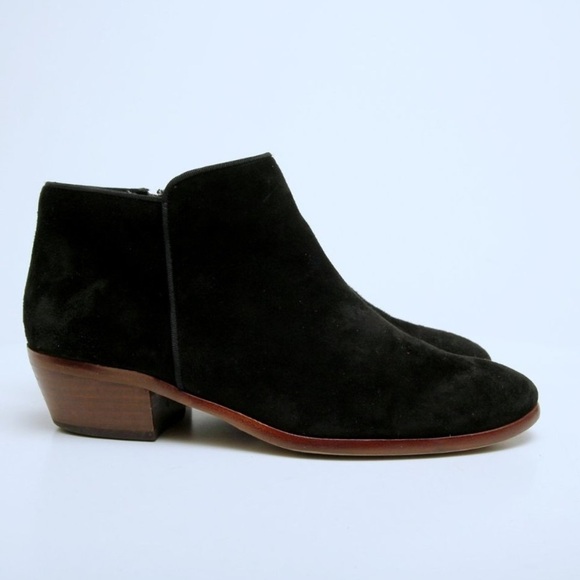 SAM EDELMAN Petty Black Suede Ankle Boots Booties Size 6.5 - Picture 3 of 10